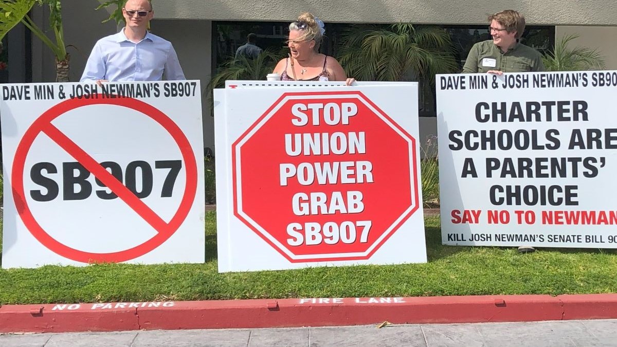 Parents And Activists Hold Rally Protesting Legislation To Pack OC Board of Education